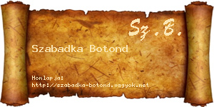 Szabadka Botond névjegykártya